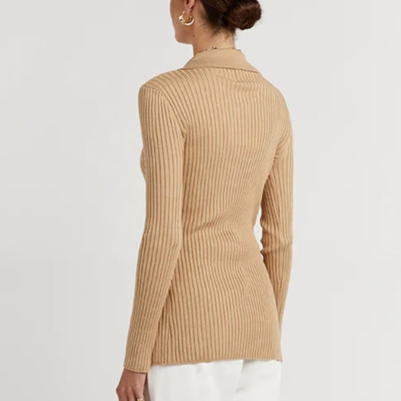 DISSH Camel Rib Knit Cardigan - Picture 3 of 5